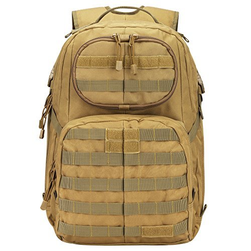 G4Free Multipurpose Tactical Backpack Large Camping Hiking Shoulder Pack 40L (Tan)