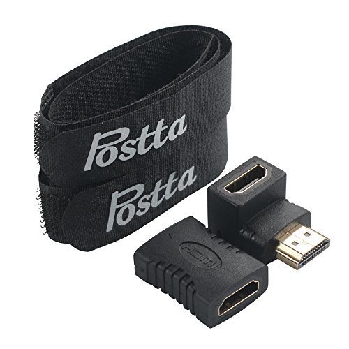 Postta Hdmi Cable 50 Feet Hdmi 2.0V Cable With 2 Piece Cable Ties+2 Piece Hdmi Adapters Support 4K 2160P,1080P,3D,Audio Return And Ethernet #TOP4