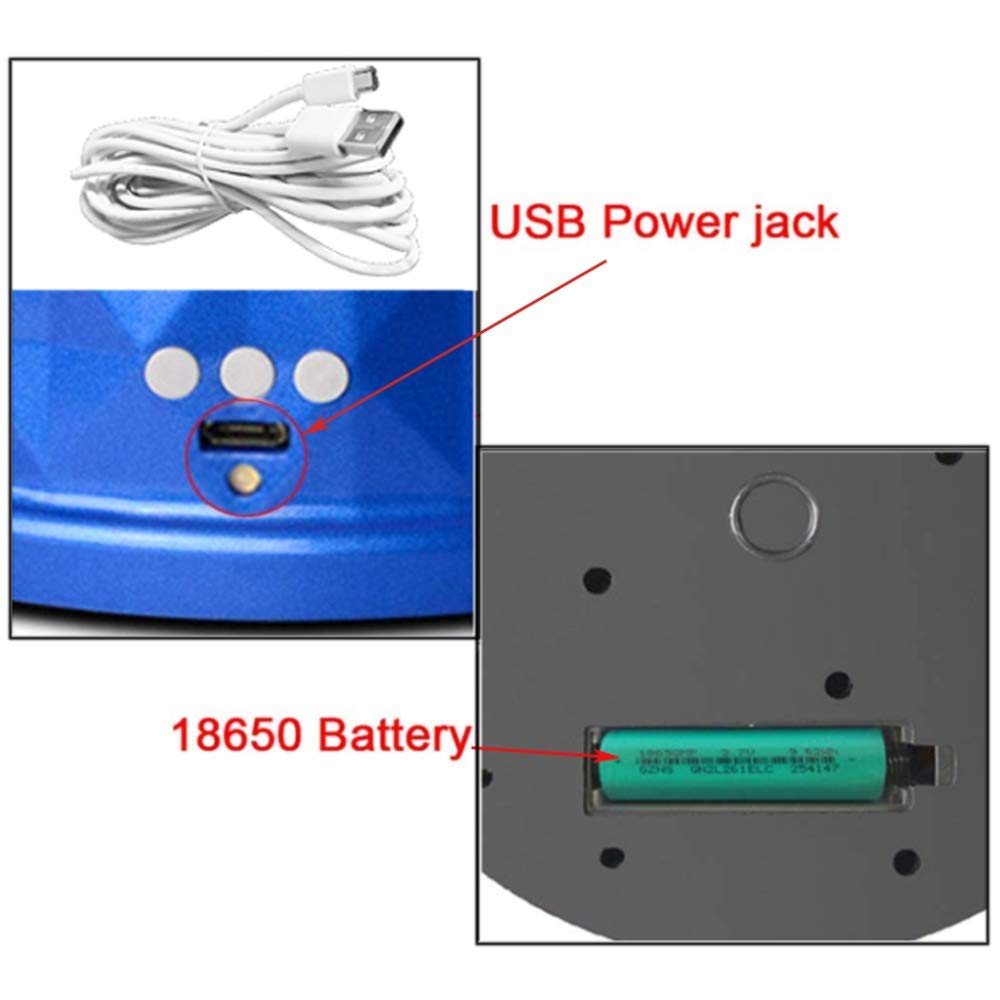 Piattaforma Girevole Musicale, Base Girevole Elettrica con Display a LED Colorato, Piattaforma Rotante con USB/bianca/Load 8KG
