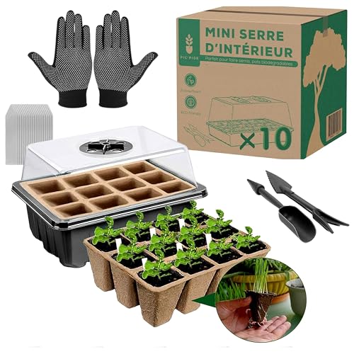 Mini Serre de Semis Biodégradable – Plateau de Culture pour Graines, Boutures et Plantes – Germination Intérieure & Balcon – Jardinage Écologique