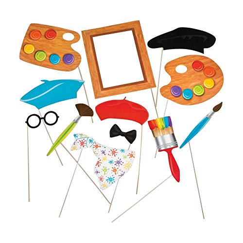 Fun Express Little Artist Party Photo Stick Props - 12 pc