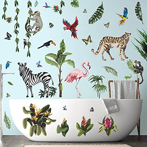 Vinilos Decorativos Animales Salvajes con Plantas Verdes miniatura 6
