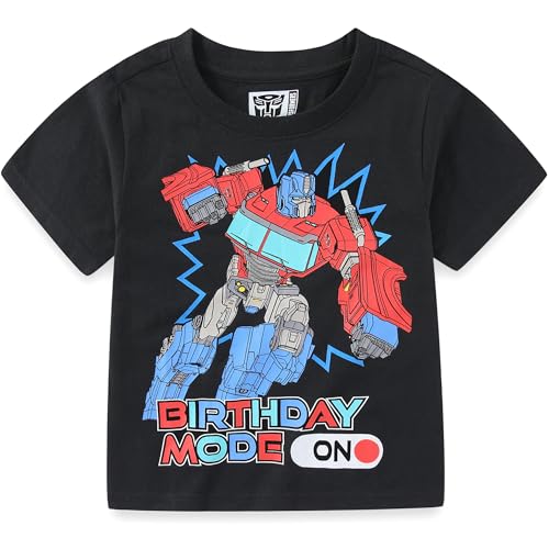 Transformers Optimus Prime Birthday T-shirt à manches courtes pour grands enfants, noir, 5