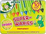 leuchtende Farben Jolly Superwaxies Wachsmalkreiden Permanent, Wasserfest 10 Stück im Metalletui