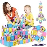 💒【Verschiedene Gebäudemodellen & Farben】-- 3D Magnetische Bauklötze Set besteht aus unterschiedlichen Formen zum DIY von einzigartigen Model für die Gehirnentwicklung des Babys. Sie können mit den Kindern Bauspiel zusammengenießen und qualitative Familienzeit und wertvolle Erinnerungen erhalten. Ideale Geschenke f ür Junge Mädchen mit 3 4 5 6 7 Jahren