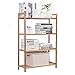 unho Standregal aus Bambus, Küchenregal mit 5 Ablagen, Verstellbare Bodenhöhe Bücherregal Badregal, für Küche Badezimmer Balkon, 67×25×99cm