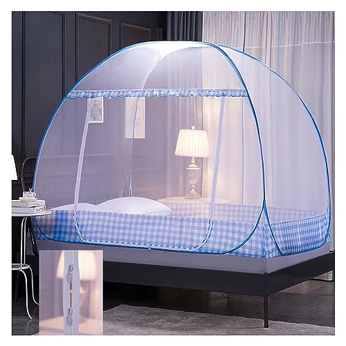 LONONE Mosquitera para cama, tienda de campaña plegable para cama, portátil, para adultos, color azul