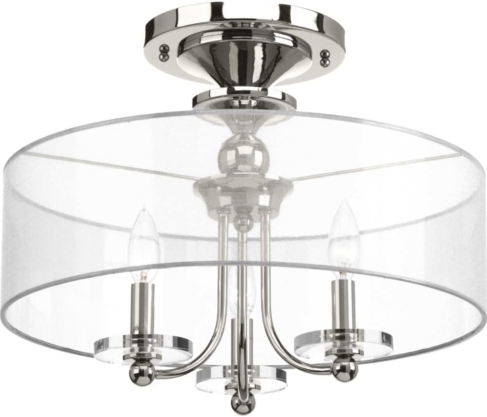 Progress Lighting Marche' Collection Three-Light Semi-Flush Convertible