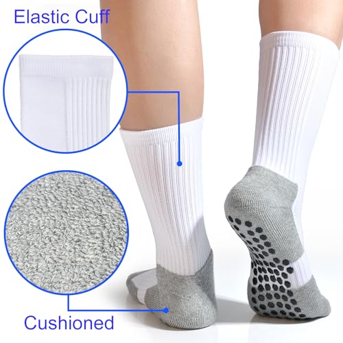 Kids Grip Soccer Socks Boys Basketball Crew Socks Cushioned Athletic Non Slip Socks Girls Running Sport Youth3