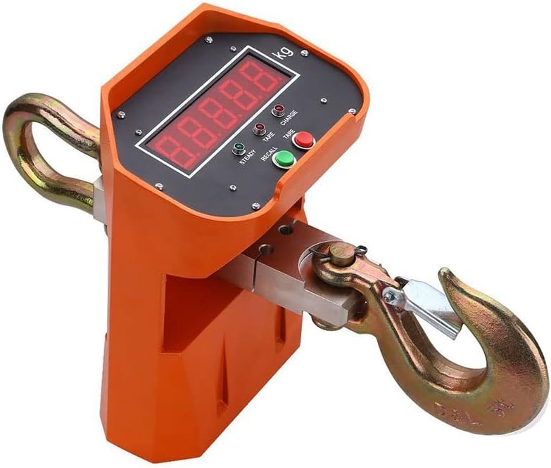 Hook Scale Weight Suspension Orange Digital Industrial Heavy Duty Crane Smart Measuring Tool for Farm Building Hunting Factory(3T) (Orange 6T)