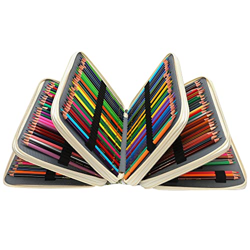 Image of Vomgomfom 252 Slots Pencil Case 5-Layer PU Leather, Handle, White