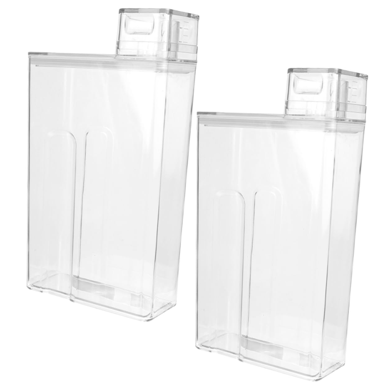 Dispensador de Detergente Líquido Tapa, Caja de Almacenamiento para Lavandería, Material Pet y PTR, Pack de 2 Unidades para Uso Multipropósito