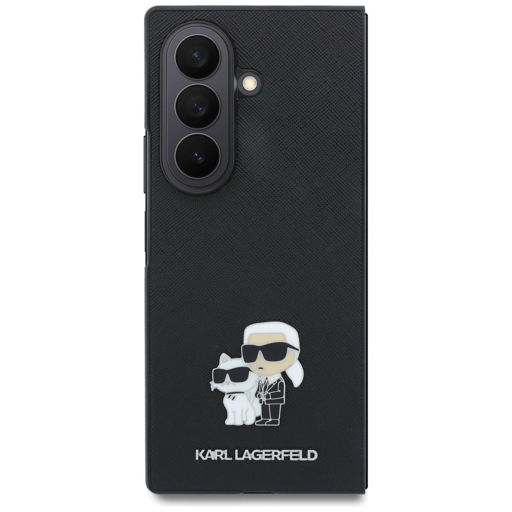 CG MOBILE Karl Lagerfeld Saffiano Karl&Choupette Pin - Custodia per Samsung Galaxy Z Fold8 Ultra (nero)