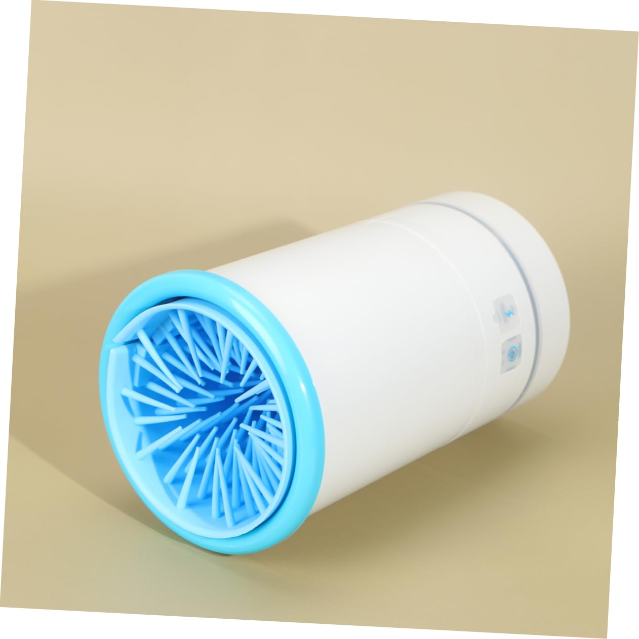 Toddmomy Outil de Lavage des Pattes pour Chien, Gobelet en Silicone Blanc, Rechargeable par USB, Brosses Rotatives, Nettoyage Complet des Pattes, Taille S | Chargement Usb, Rotation de Nettoyage, Reliefs Internes à Longueurs Variées, pour Chien Jusqu’à 15