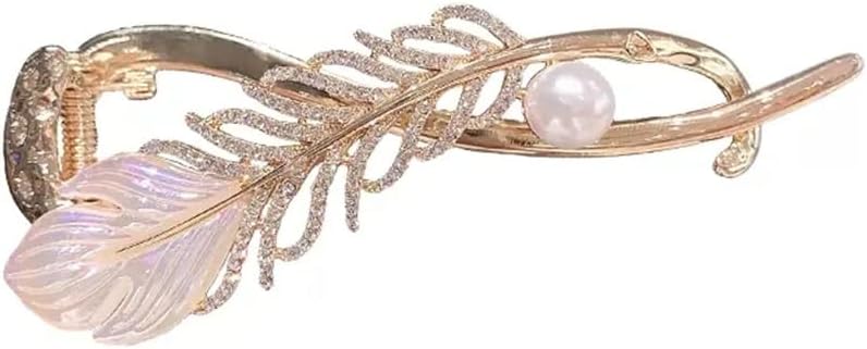 羽の後ろ頭のヘアクリップ女性の頭飾り夏ダックビルクリップヘアカードコイル状の髪グラブクリップ