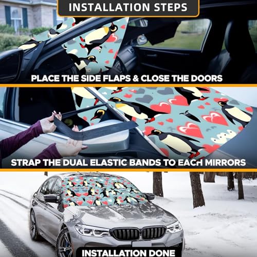 Protector de parabrisas para automóvil fundas protectoras hielo nieve coche 4