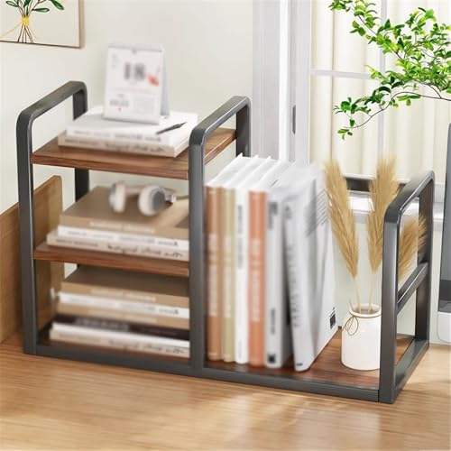Bibliothèque de bureau en fer noir : étagère sur pied multicouche avec poignée de transport - 5