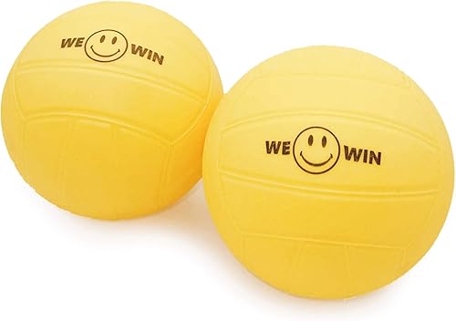 Miniatura 9 de Bolas de repuesto de Spike, bolas de juego de red redonda, pelota de rebote fuerte, bolas de goma suave amarillas de 3.5 pulgadas, voleibol de playa