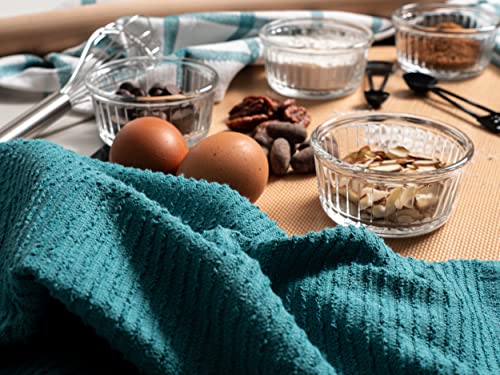 Kaf Home Mixed Flat & Terry Kitchen Towels | Set Of 6 18 X 28 Inches | 4 Flat Weave Towels For Cooking And Drying Dishes And 2 Terry Towels, For House Cleaning And Tackling Messes And Spills (Teal) #TOP2