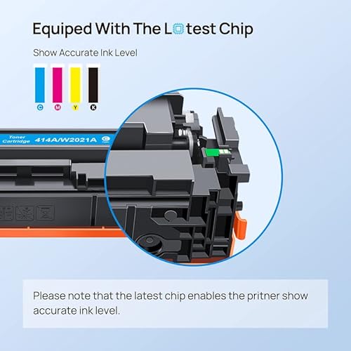 414A Toner Cartridges 4 Pack With Chip Replacement For Hp 414A W2020A 414X W2020X Compatible With Hp Color Pro Mfp M479Fdw M454Dw M454Dn M479Fdn Printer Toner (Black Cyan Magenta Yellow, 4 Pack) #TOP3