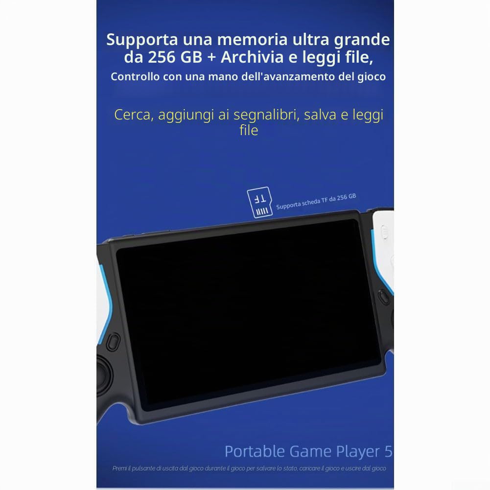 HC8000 - Console da gioco retrò portatile con display IPS da 7,0 pollici, 15000 giochi classici, 5 ore di durata della batteria, memoria da 64 GB espandibile a 256 GB (B)