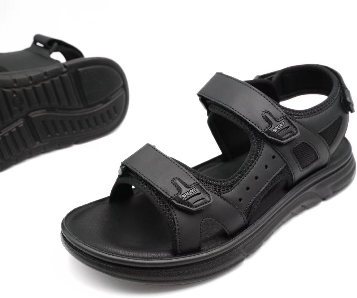 Finishing & Sewing Men's Sport Sandals with Adjustable Straps, Comfort Outdoor Athletic Walking Summer Sandals