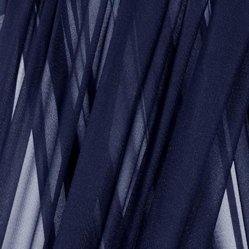 Image of MLMC Navy Blue Wedding Arch Draping Fabric 2 Panels 29 inch x 20 FT Extra Long Gauze Drapes Sheer Backdrop Curtains 6.6 Yards Outdoor Drapery Panels for Wedding Baby Shower Party Ceiling Decoration