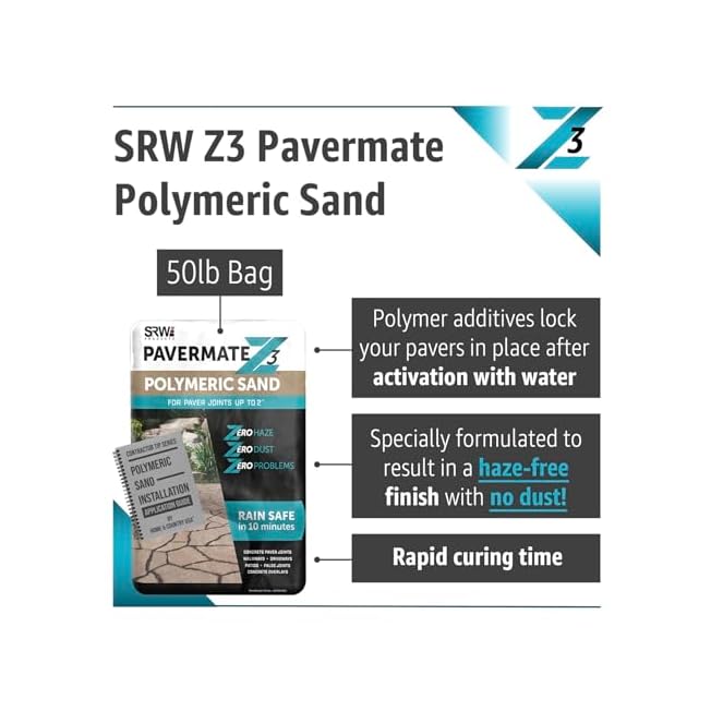 SRW Pavermate Z3 Polymeric Sand for Concreat and Paver Stone Joints UP to 2" in (Tan) 50- Pound Bag
