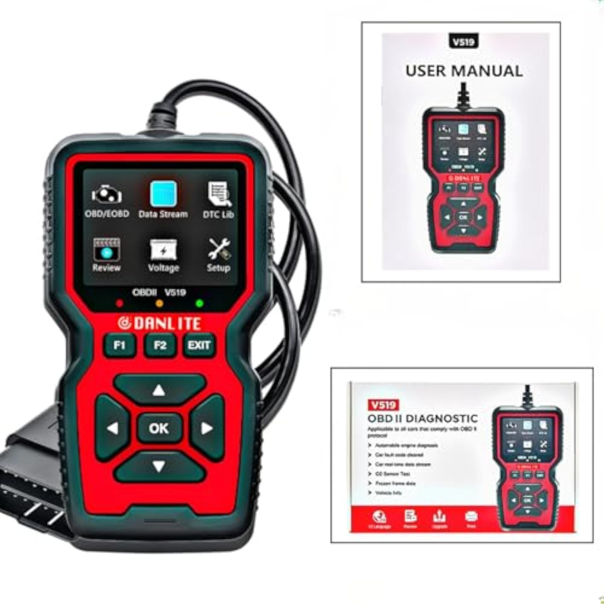 BS6 Bike Scanning Cable with V519 OBD-II Scanner