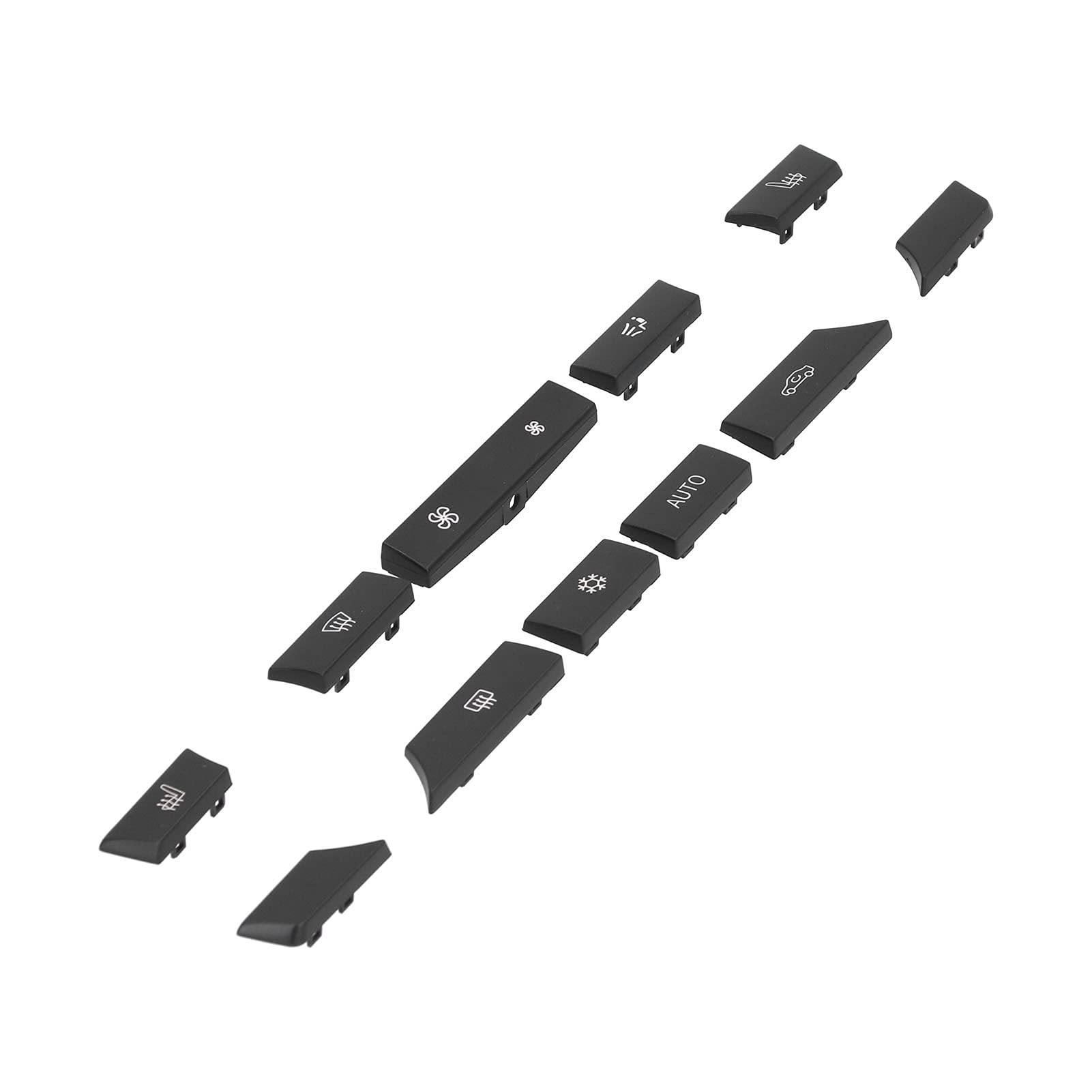 Copritasti Pulsanti Aria Condizionata Auto In ABS - 11 Pezzi - Sostituzione Per BMW Serie 5 6 7 (F07 F06 F01) - Codice 61319313922 - Ricambio Pannello Climatizzatore
