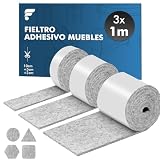 shinfly Almohadillas Fieltro Adhesivo Muebles de 4mm | Protector Patas Muebles | Fieltro Autoadhesivas (100 * 10cm + 100 * 5cm + 100 * 2cm) | Antideslizante Protector Patas Sillas | Gris