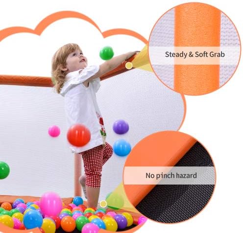 Miniatura 6 de Mini trampolín de 55 pulgadas para niños pequeños para interiores y exteriores, mini trampolín con red de seguridadalfombrilla de resortepelota para