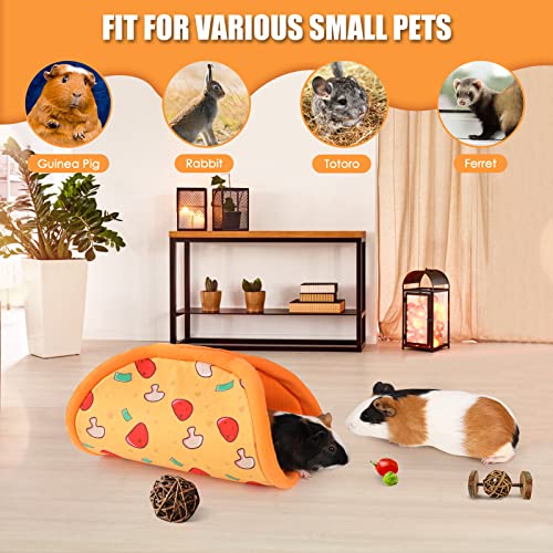 ONEJU Guinea Pig Hideout & Tunnel, Rabbit & Bunny Accessories - Pizza Pattern, 34 x 17 x 20cm (L x W x H) - Image 4