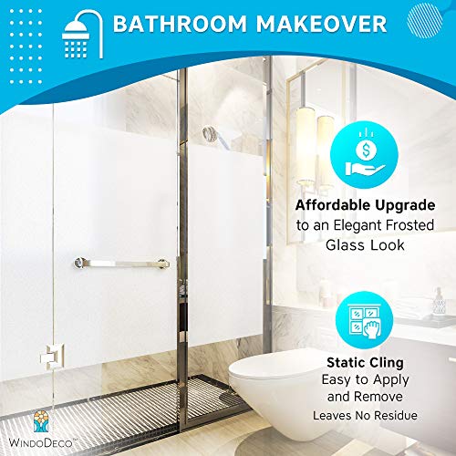 Windodeco Frosted Matte Decorative Privacy Window Film Non-Adhesive Static Cling For Bathroom Office Home Glass Door Heat Control Uv Protection (Frosted White 48 In X 7 Ft) #TOP4