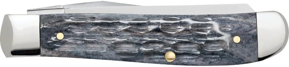 Case xx Pocket Worn Crandall Jigged Gray Bone Mini Trapper CV Steel Pocket Knife Knives, 58414