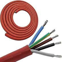 10 Meter (m) Silikonkabel 5x2,5 mm² | SiHF | Hitzebeständige und flexible Silikonleitung | Saunakabel | Optimal für Saunaöfen | -60°C bis +180°C | Wärmegeräte, Scheinwerfer, Heizkraftwerke etc.