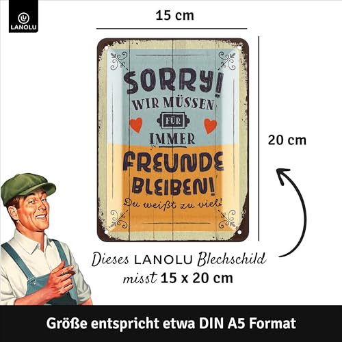 LANOLU Retro Tin Sign with German Text "Wir MÜSSEN Freundde bleiben" (Wir MÜSSEN Freundde) BLEIBEN - Image 4