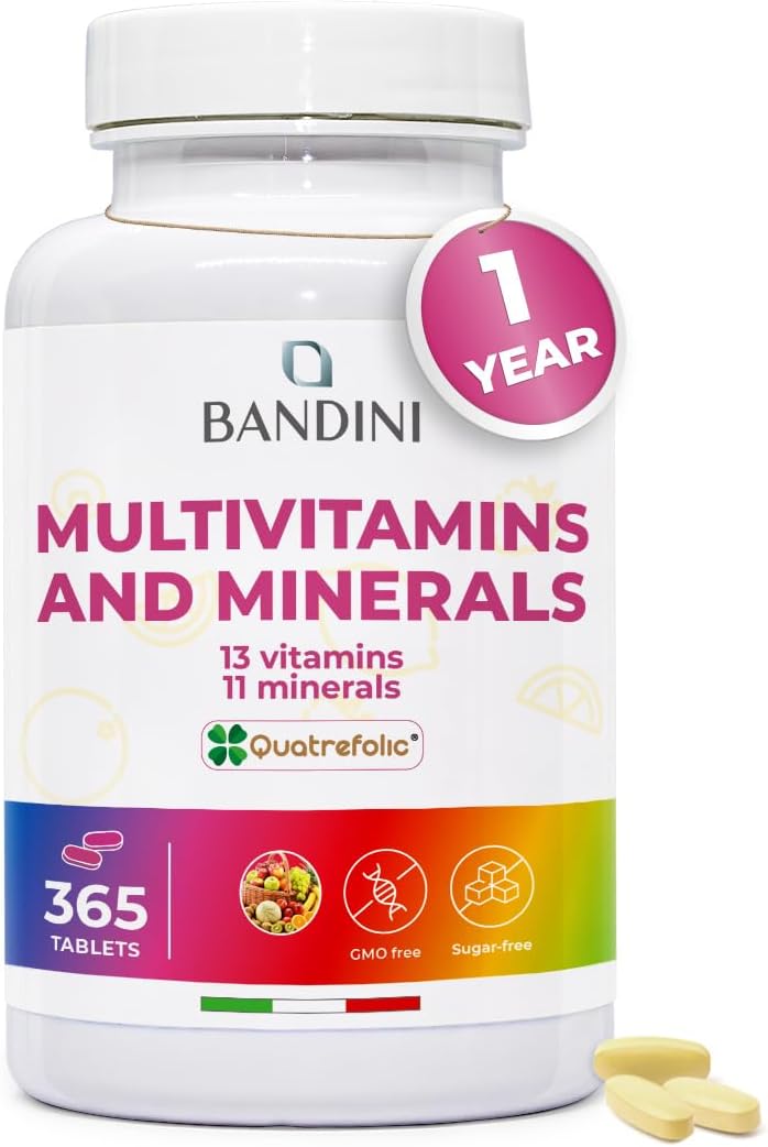 Multivitamin | 365 High Strength Tablets (1 Year Supply) | Complex of 24 Vitamins and Minerals | Support Energy Metabolism and Immune Function | for Men and Women