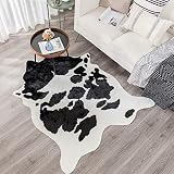 Cow Print Area Rug Calf Hide Cowhide Carpets Black and White Rugs 32''X42'' Animal Printed Area Rug