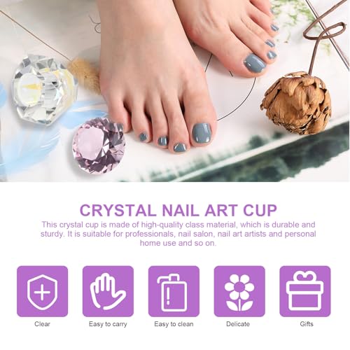 Vaso de mezcla líquido para uñas de cristal rosa hexagonal miniatura 7