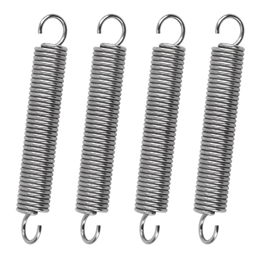 GUNGY Molle a Trazione 80mm Molla di Trazione Doppio Gancio 90 Gradi in Acciaio Inossidabile Diametro Filo 1,6 mm Diametro Esterno 12mm Tiro 6,4kg 4 Pezzi