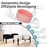Futternapf Hund Erhöht Hundenapf Set - Doppelte Fressnapf Keramik mit Edelstahlständer - Ideal für Kleine und Mittelgroße Hunde - 660 ml x 2 - Schwarz