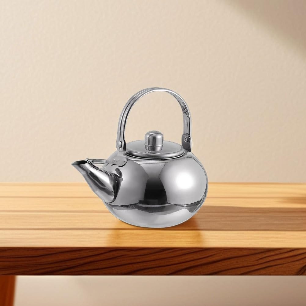 Zerodeko Stainless Steel Tea Kettle Stovetop with Removable Filter Strainer 8.46X7.87X6.29 Inch for Boiling Water Home Restaurant Hotel Use
