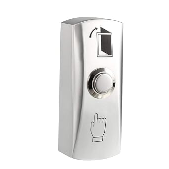 Door Release Button Push to Exit Resettable NO/COM Switch for Access Control 82mmx32mm Panel Zinc Alloy 12V 3A