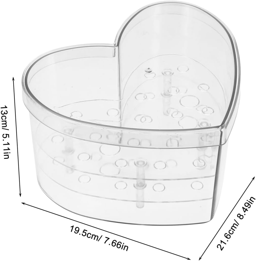 Luxshiny Clear Acrylic Heart Shaped Flower Box 8.5X7.67X5.11 Inches Decorative Floral Arrangements Case for Weddings Valentine S Day Birthdays Packaging