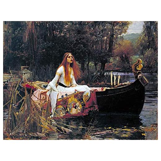 La Dama de Shalott cuadro pintura por números figura DIY lienzo pintura acrílica arte de pared decoración del hogar-60x75cm sin marco