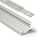 Produktbild 2m Aluprofil CORNER (CO) Ecke 2 Meter Aluminium Profil-Leiste eloxiert für LED Streifen - Set inkl Abdeckung-Schiene durchsichtig-klar mit Montage-Klammern und Endkappen (2 Meter transparent slide)