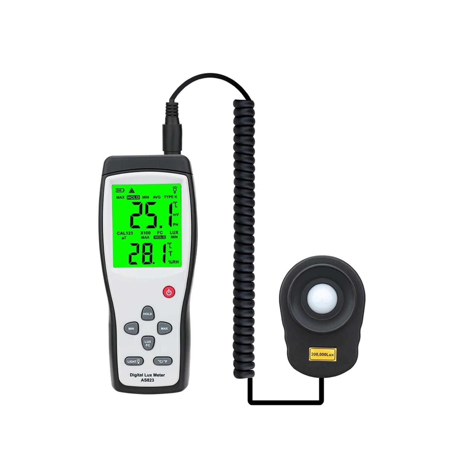 Digital Light Meter, Digital Luxmeter 200,000Lux Photometer Illuminometer Spectrophotometer Light Meter for Accurate Illumination Measurement