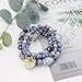Jewellify Women Beaded Bracelet Set - Colorful Boho Stackable Bangle Bracelet with Crystal Accents - Trendy Fashion Stretch Charm Bracelets Jewelry for Women (Blue)