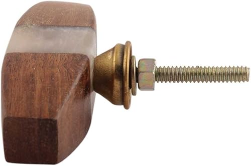 Miniatura 3 de IndianShelf 4 pomos de tocador marrones decorativos de resina para gabinete, tiradores bohemios de resina para cocina, manijas de cocina de resina